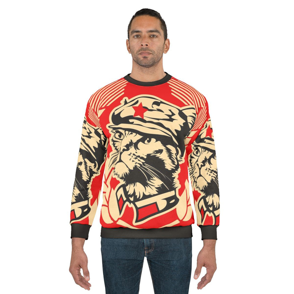 Mini Kitty Commune cat rescue stencil sweatshirt