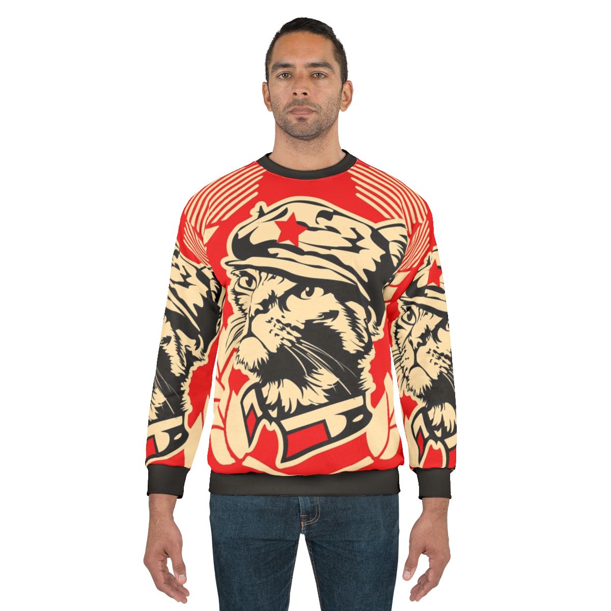 Mini Kitty Commune cat rescue stencil sweatshirt