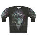 Celestial Moon Sweatshirt with Geometric Space Design