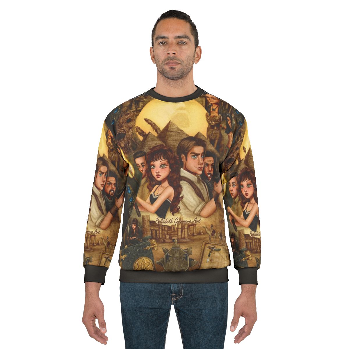 The Mummy Sweatshirt featuring ancient Egyptian motifs