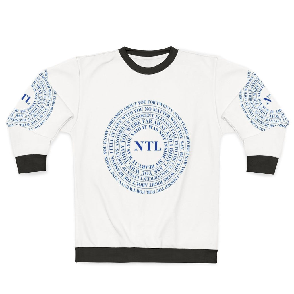 Relaxed fit sweatshirt featuring lyrics from The National band