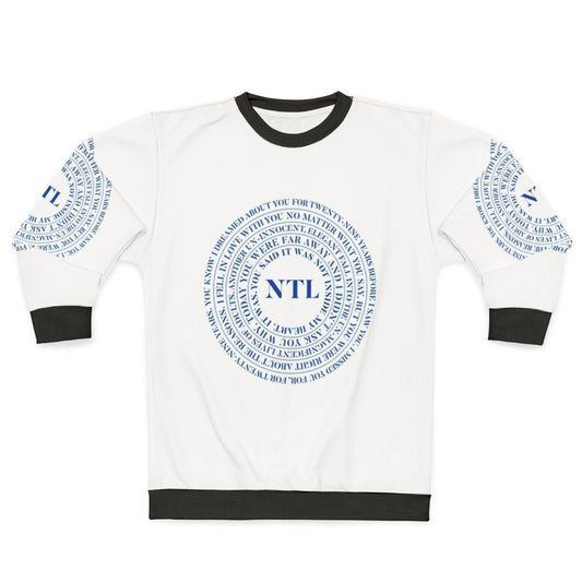 Relaxed fit sweatshirt featuring lyrics from The National band