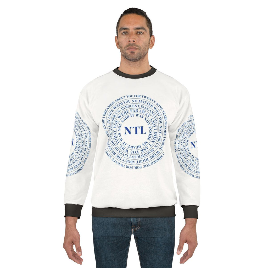 Relaxed fit sweatshirt featuring lyrics from The National band