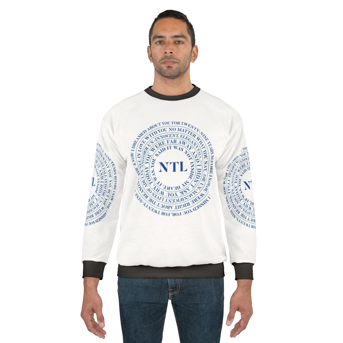 Relaxed fit sweatshirt featuring lyrics from The National band
