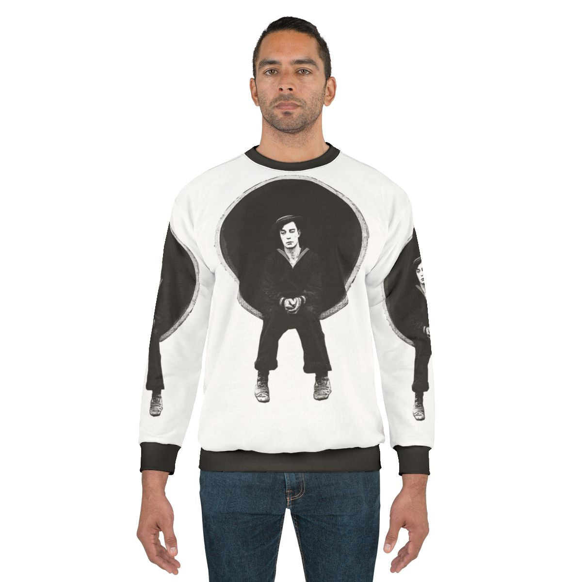 Buster Keaton Sweatshirt for Classic Comedy Enthusiasts