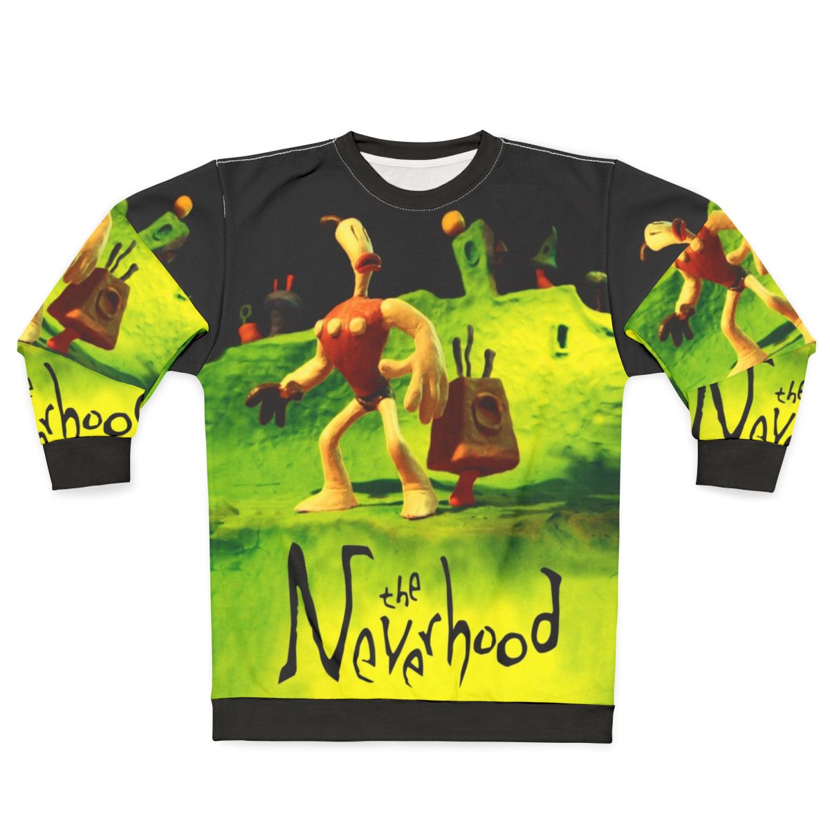 The Neverhood High Contrast Sweatshirt featuring retro gaming design