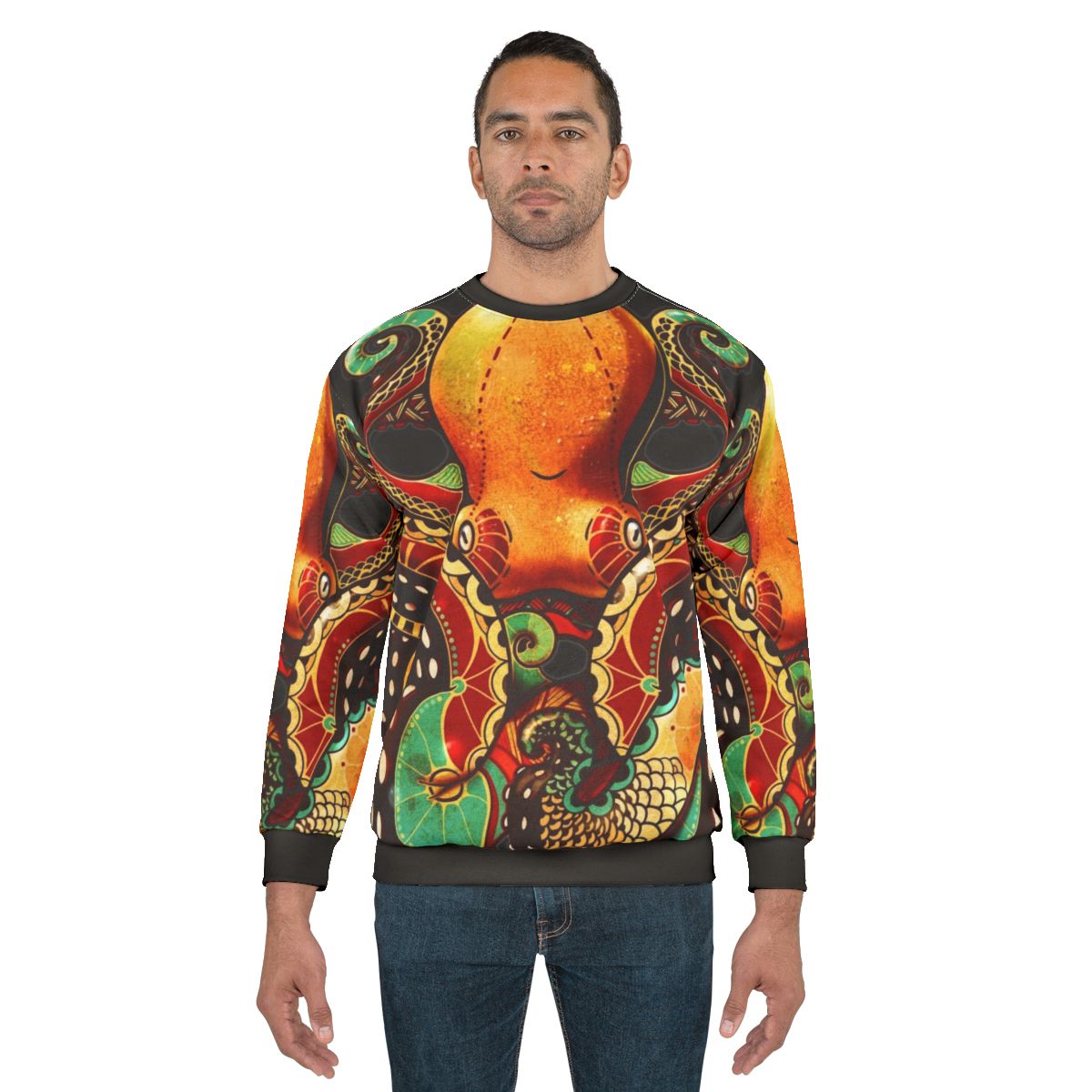 Octopus sweatshirt with abstract tentacle design