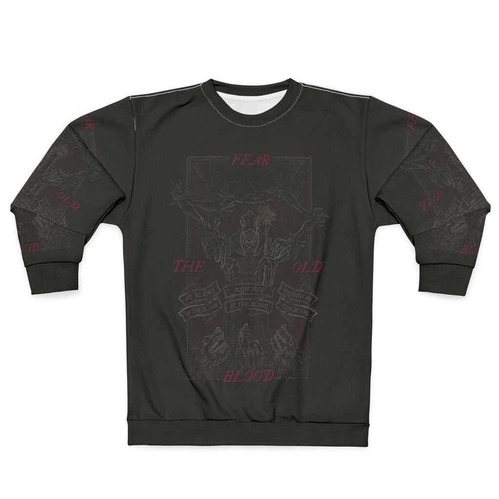 Vintage "The Old Blood" Sweatshirt with Bloodborne-inspired horror design