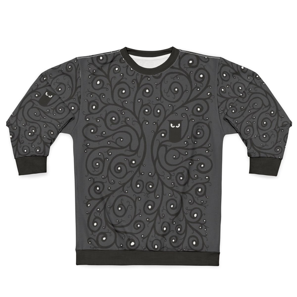 Owl Sweatshirt with Detailed Feather Pattern
