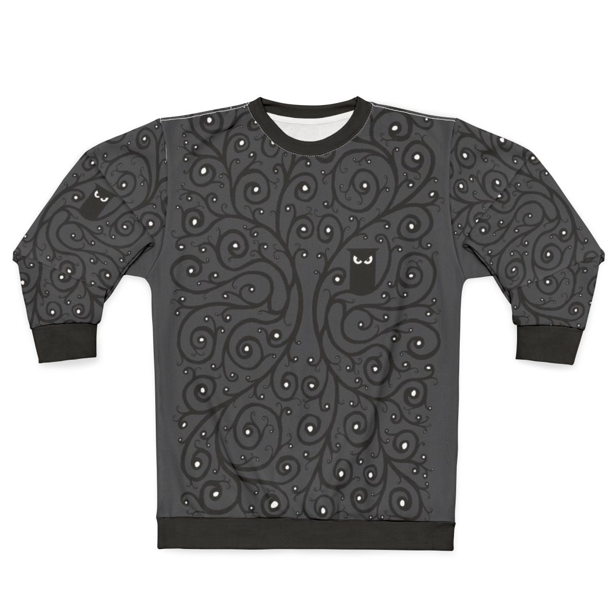 Owl Sweatshirt with Detailed Feather Pattern