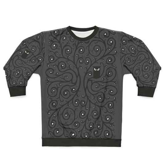 Owl Sweatshirt with Detailed Feather Pattern