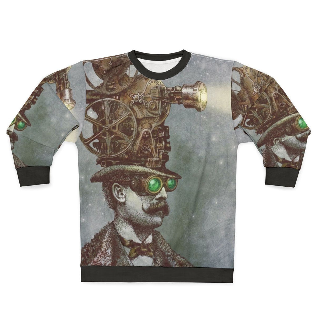 The Projectionist Steampunk Sweatshirt with Vintage Mechanical Design