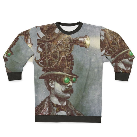The Projectionist Steampunk Sweatshirt with Vintage Mechanical Design