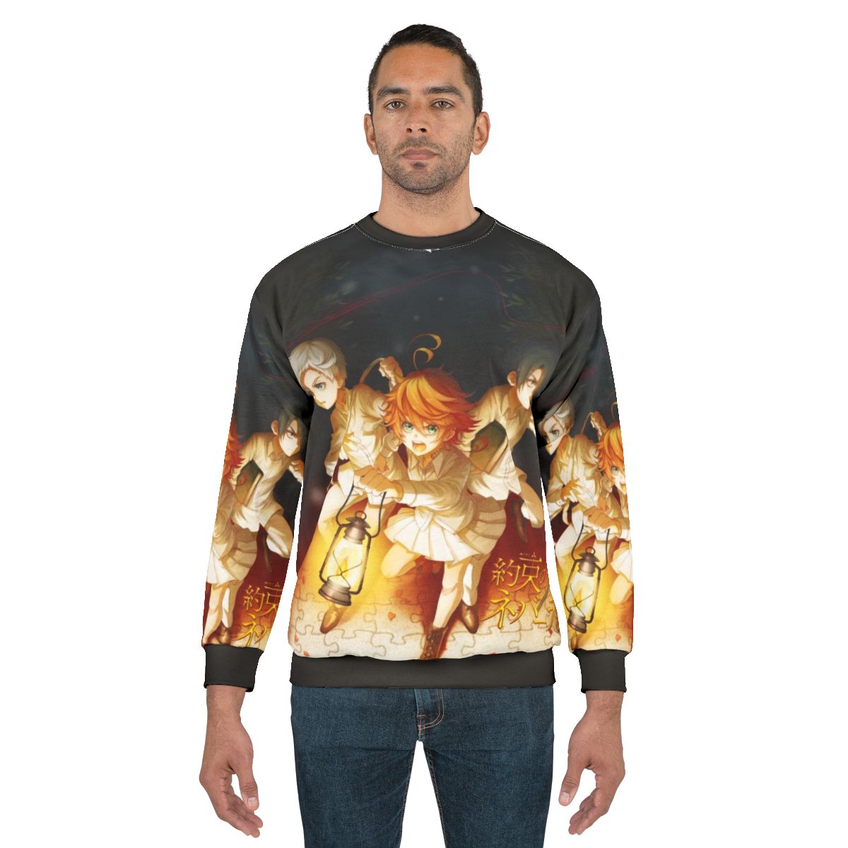 The Promised Neverland Anime Sweatshirt with Characters Emma, Norman, and Ray