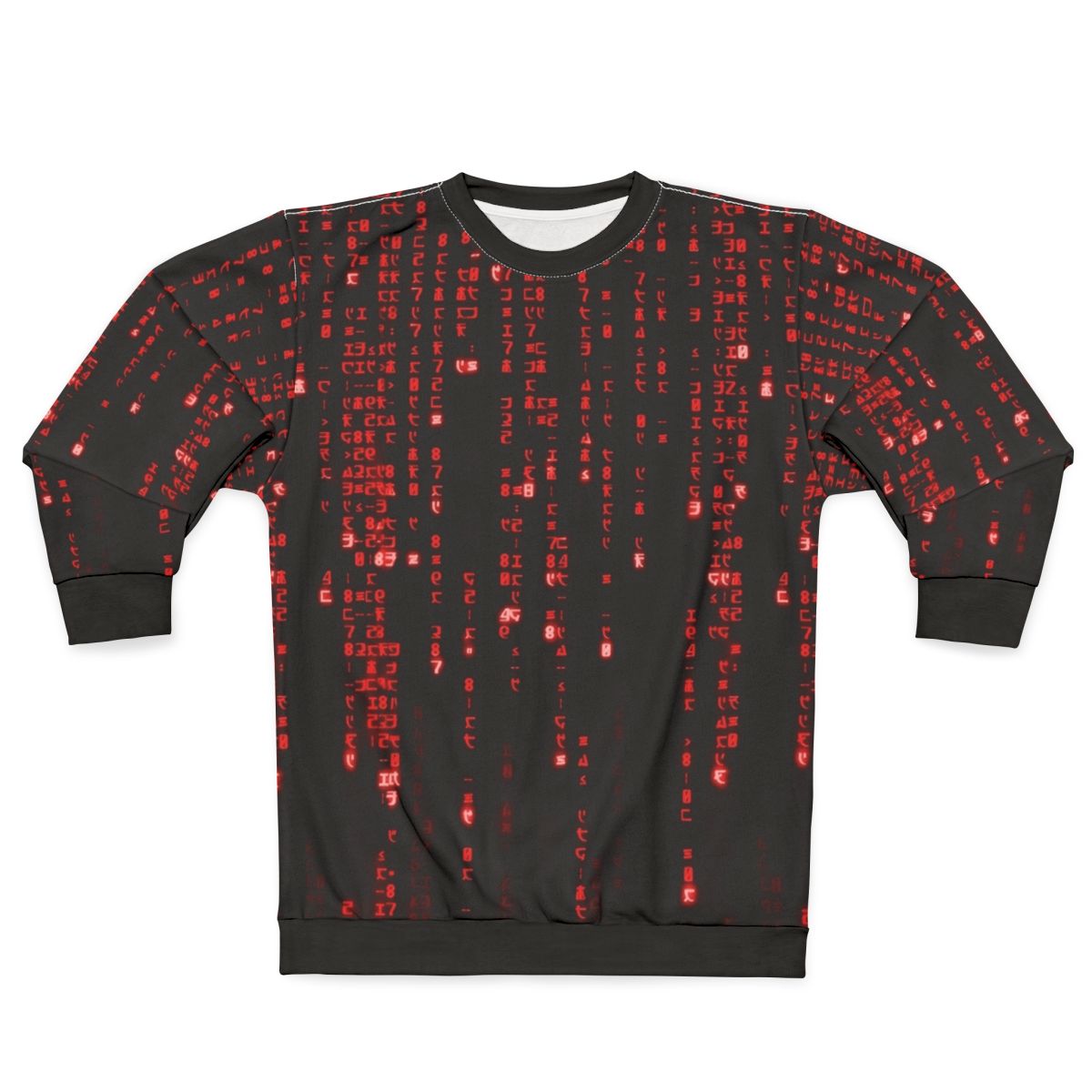 Matrix code sweatshirt with abstract binary digits design