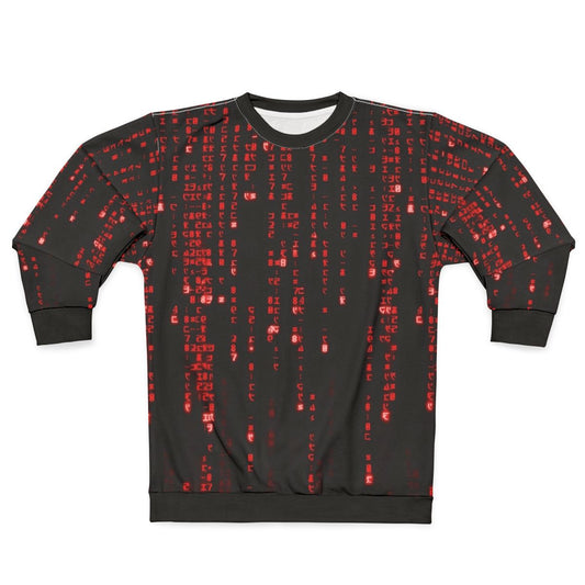 Matrix code sweatshirt with abstract binary digits design