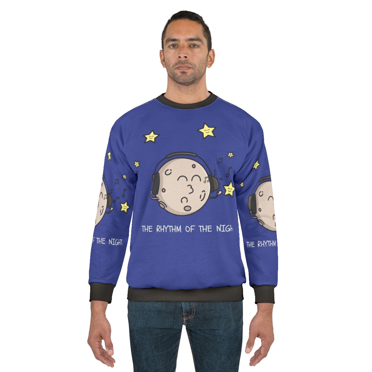 Rhythm of the Night Celestial Sweatshirt with Moon and Stars