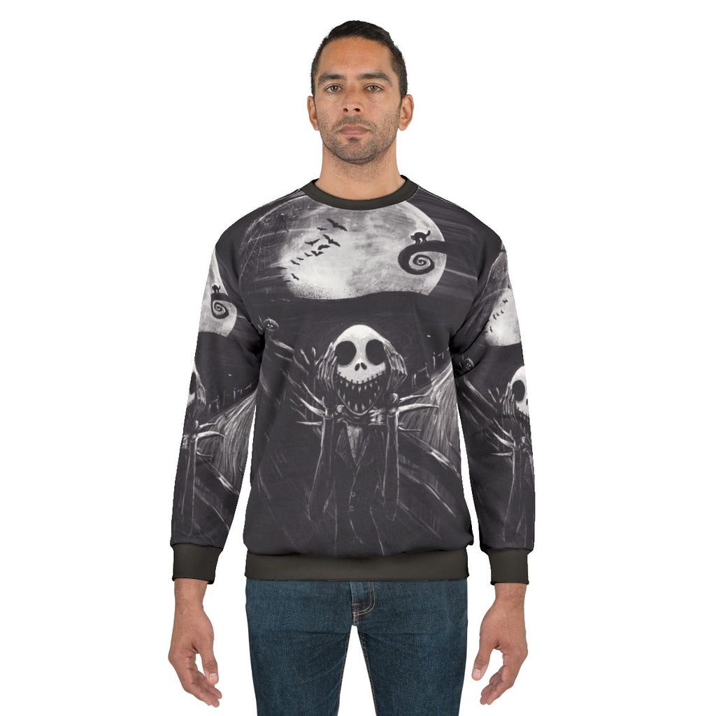 The Scream Before Christmas Sweatshirt featuring the iconic Jack Skellington character