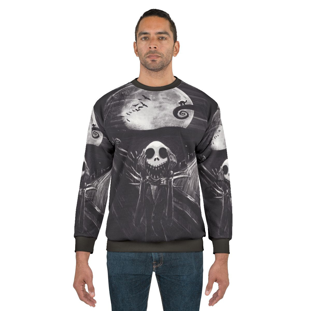 The Scream Before Christmas Sweatshirt featuring the iconic Jack Skellington character