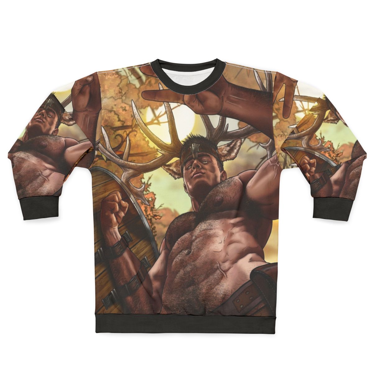Shaman sweatshirt featuring gay fantasy art with magical symbols and imagery