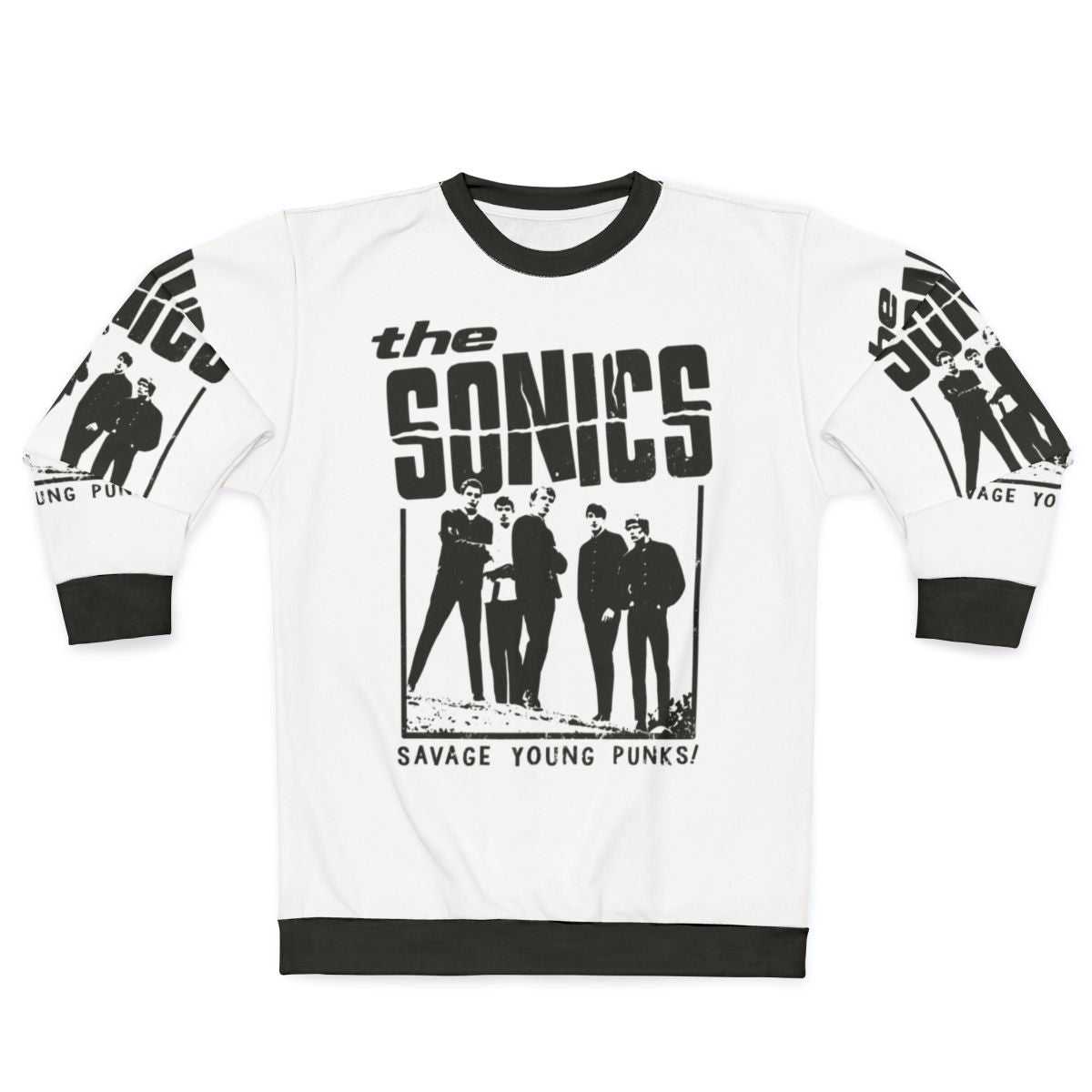 The Sonics Black Sweatshirt - Retro Garage Rock Punk Fashion
