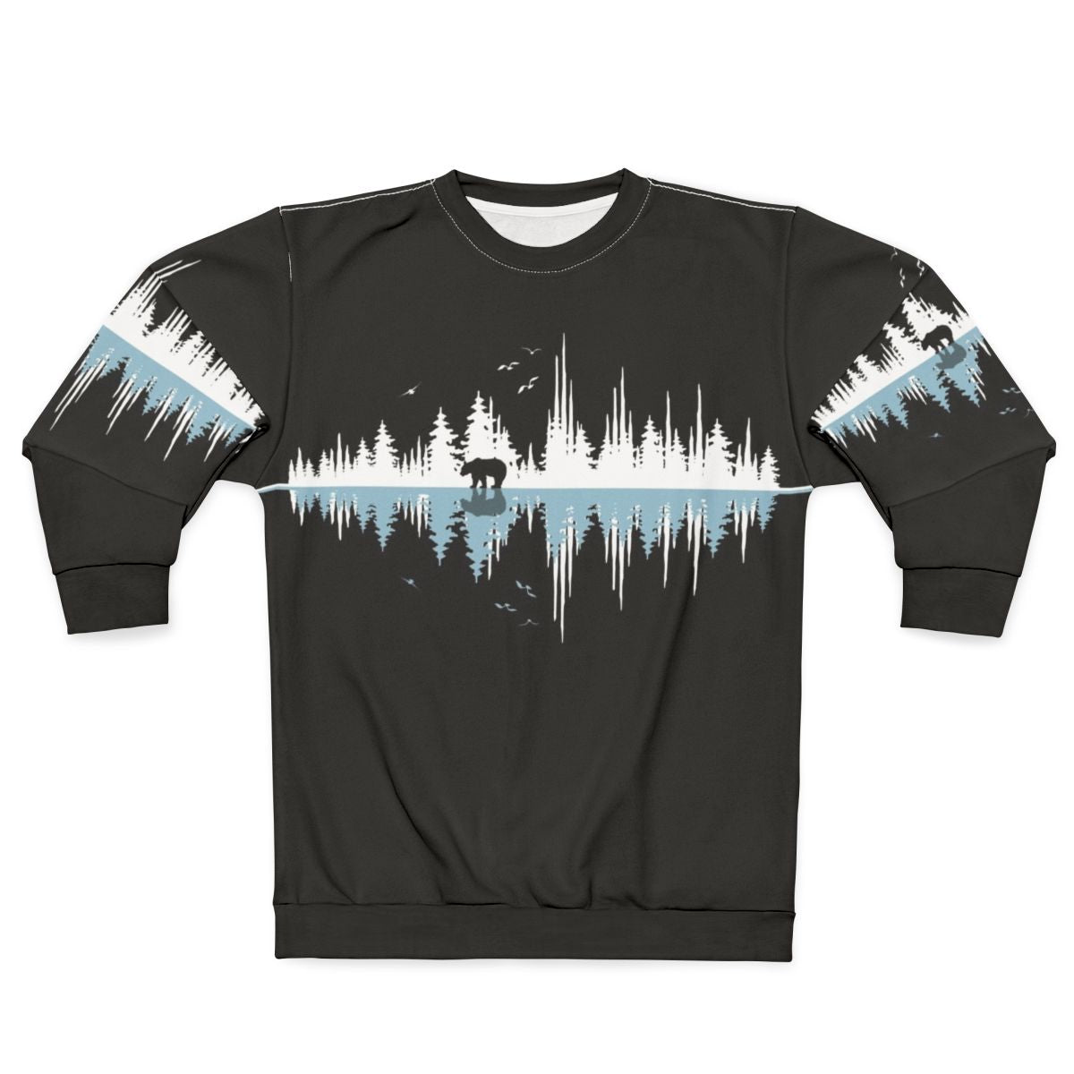 Minimalist sweatshirt design with nature sound waves