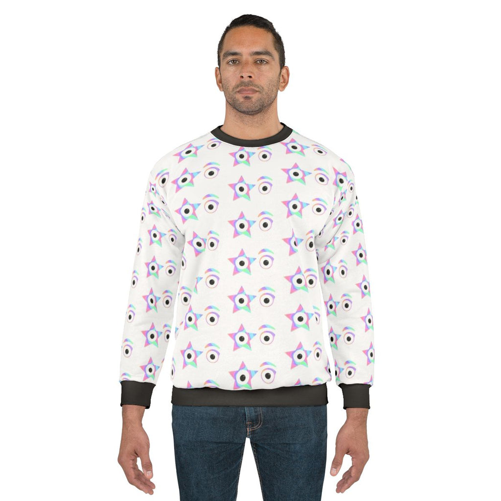 Pastel tie dye sweatshirt featuring Kiss the band and the Starchild