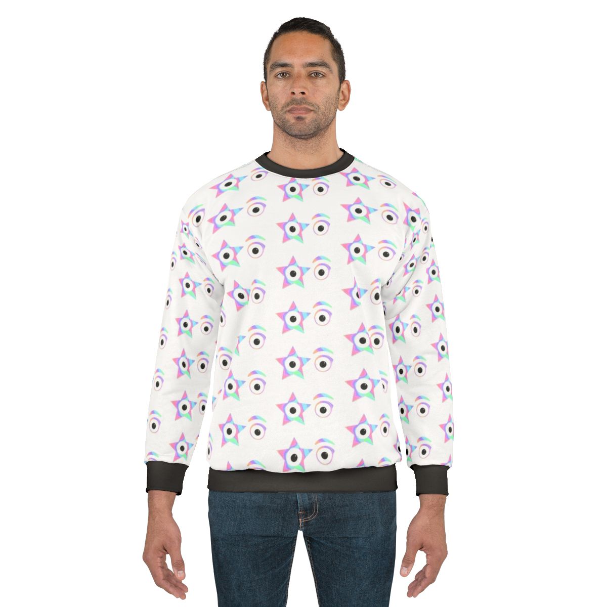 Pastel tie dye sweatshirt featuring Kiss the band and the Starchild