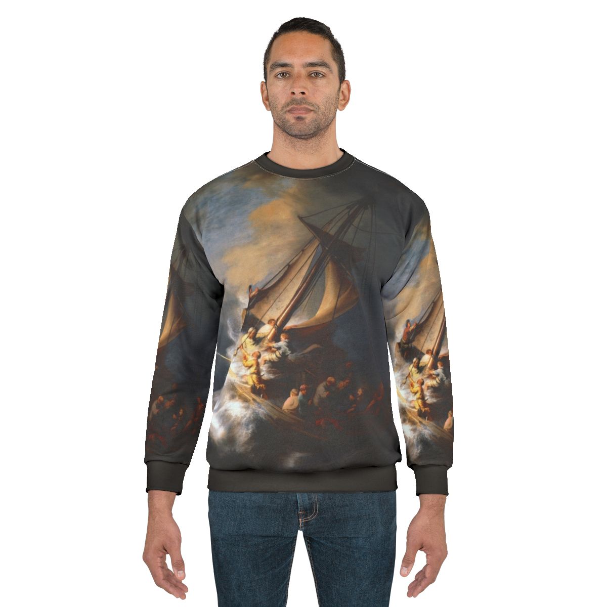 Rembrandt's 'The Storm on the Sea of Galilee' Christian Sweatshirt