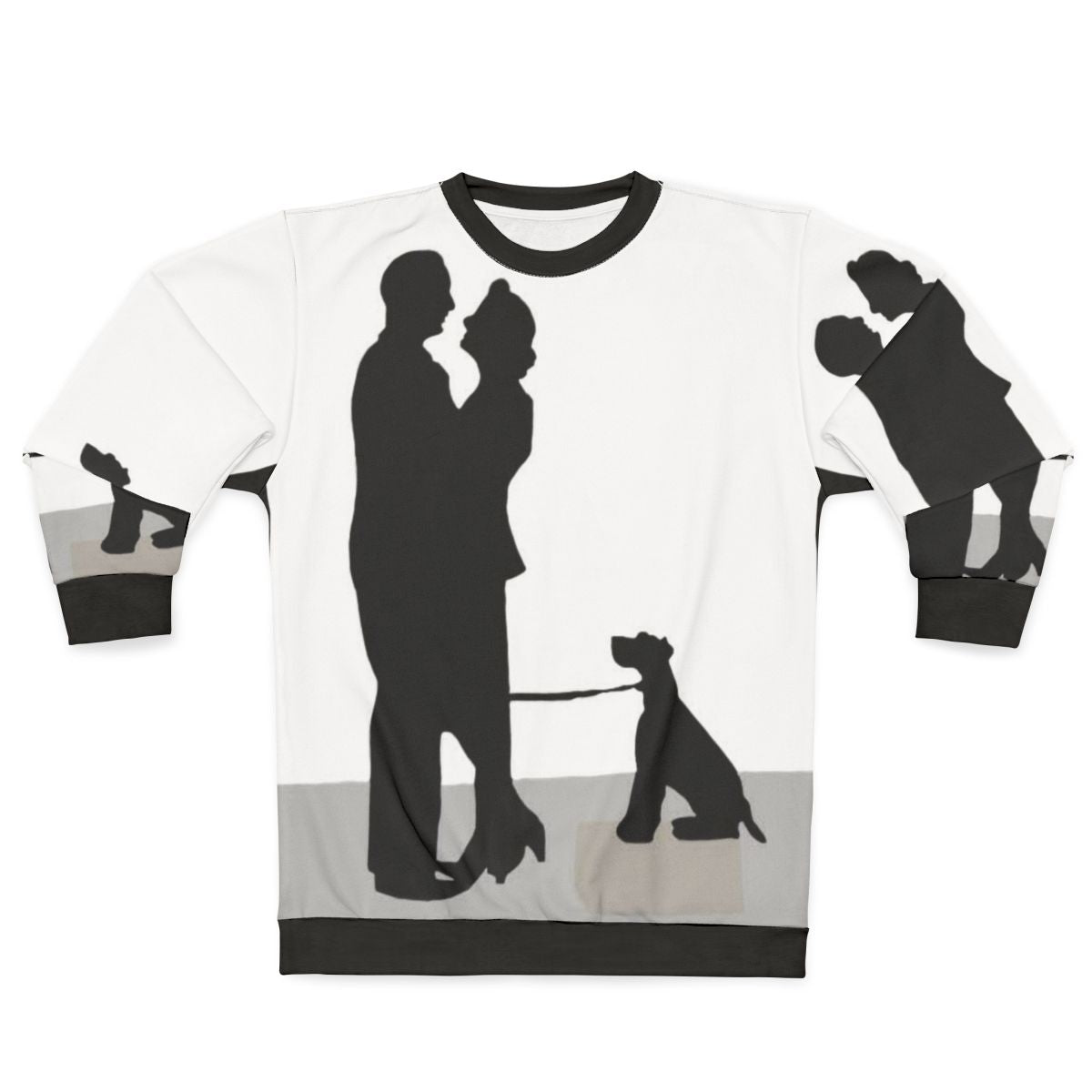 The Thin Man Vintage Sweatshirt with Black and White Silhouette of Nick and Nora Charles