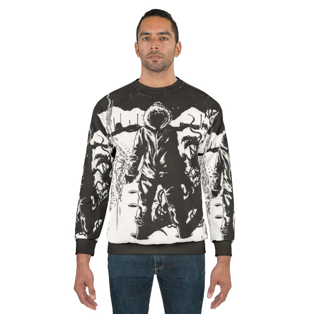 The Thing Sweatshirt featuring the iconic logo from the classic 80s horror movie