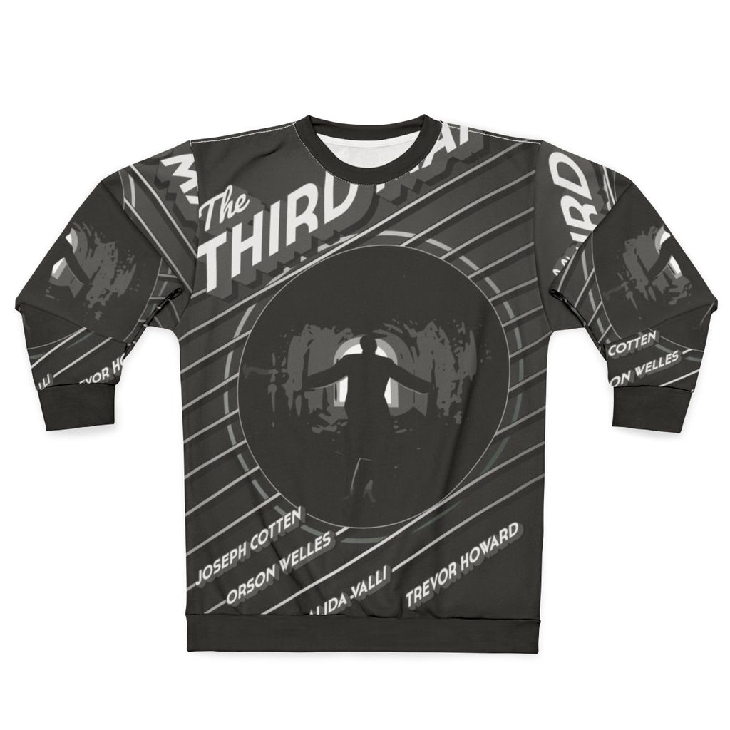 Classic 'The Third Man' movie poster design on a gray sweatshirt
