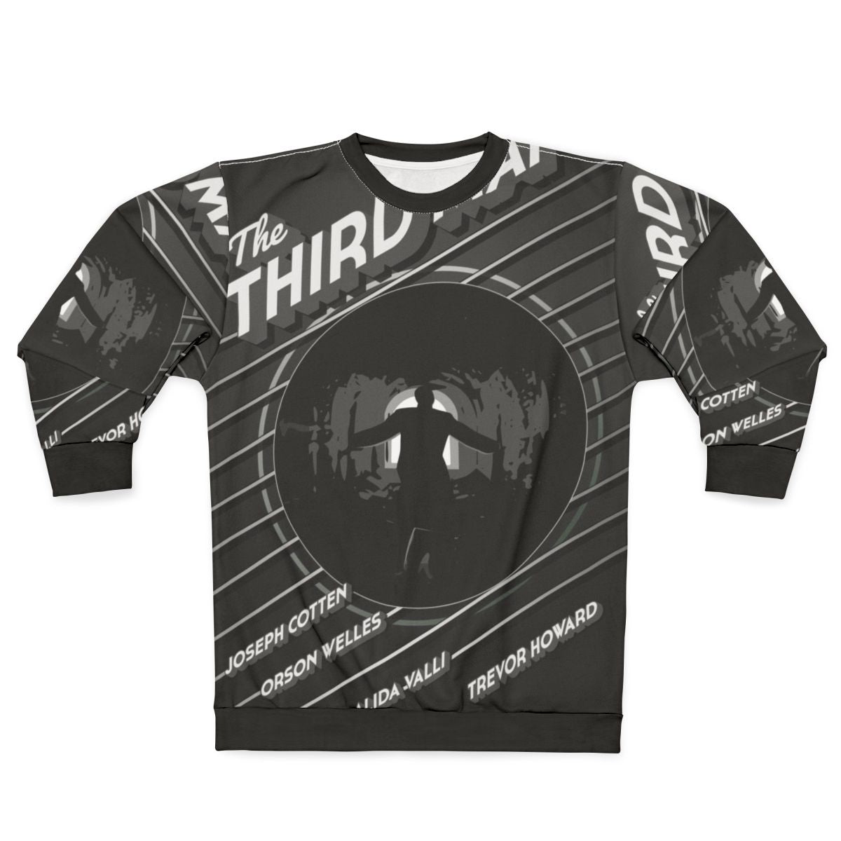 Classic 'The Third Man' movie poster design on a gray sweatshirt
