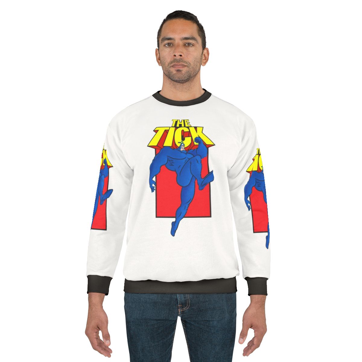 The Tick 90s Cartoon Superhero Blue Sweatshirt