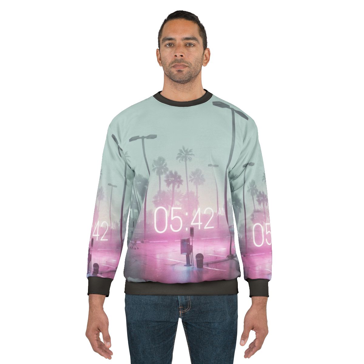 Vaporwave synthwave retrowave sweatshirt with neon and retro design