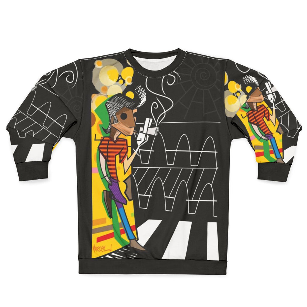 Trickster Sweatshirt featuring vibrant pop art and cartoon design