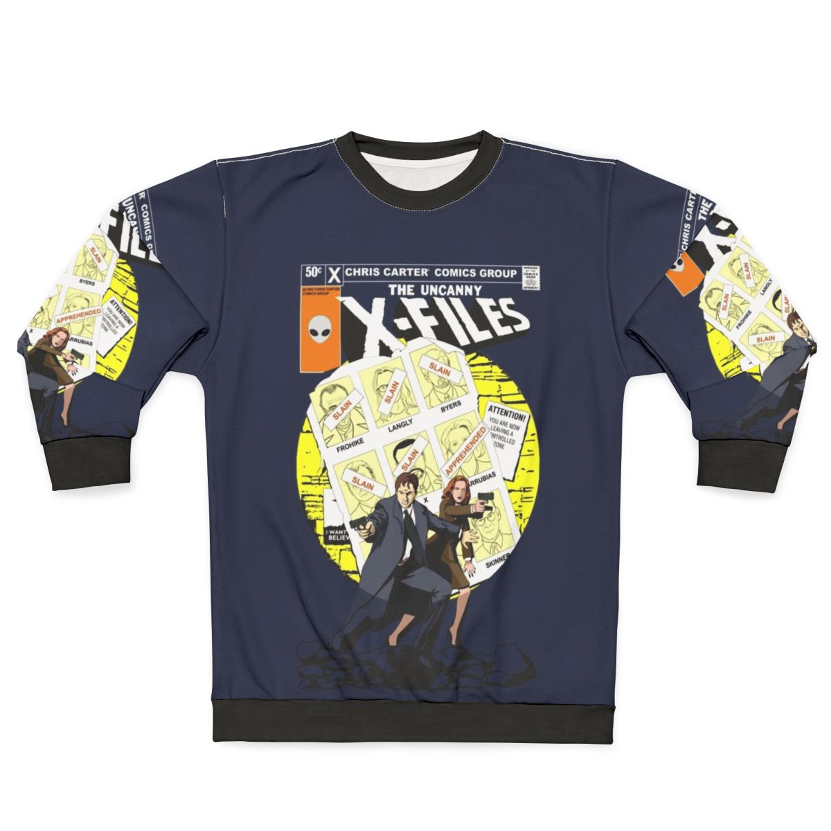 X-Files Sweatshirt with Mulder and Scully Characters
