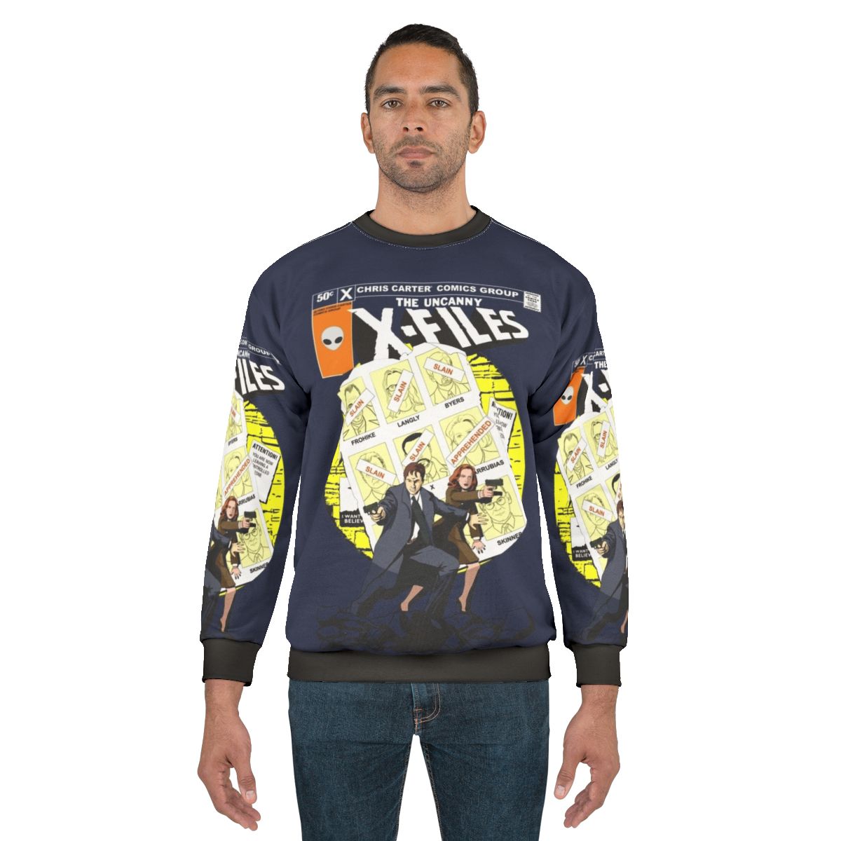 X-Files Sweatshirt with Mulder and Scully Characters