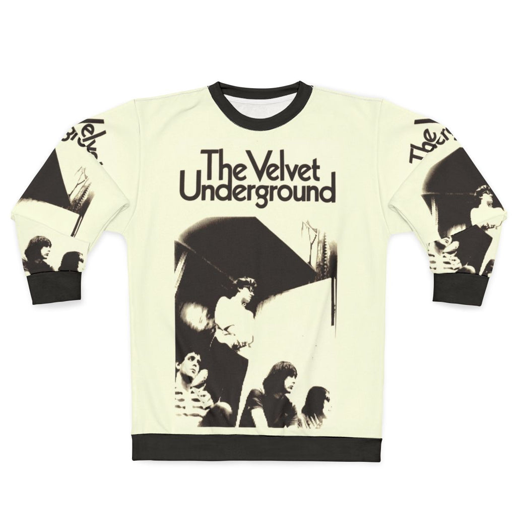 Vintage Velvet Sweatshirt with Musical Influences