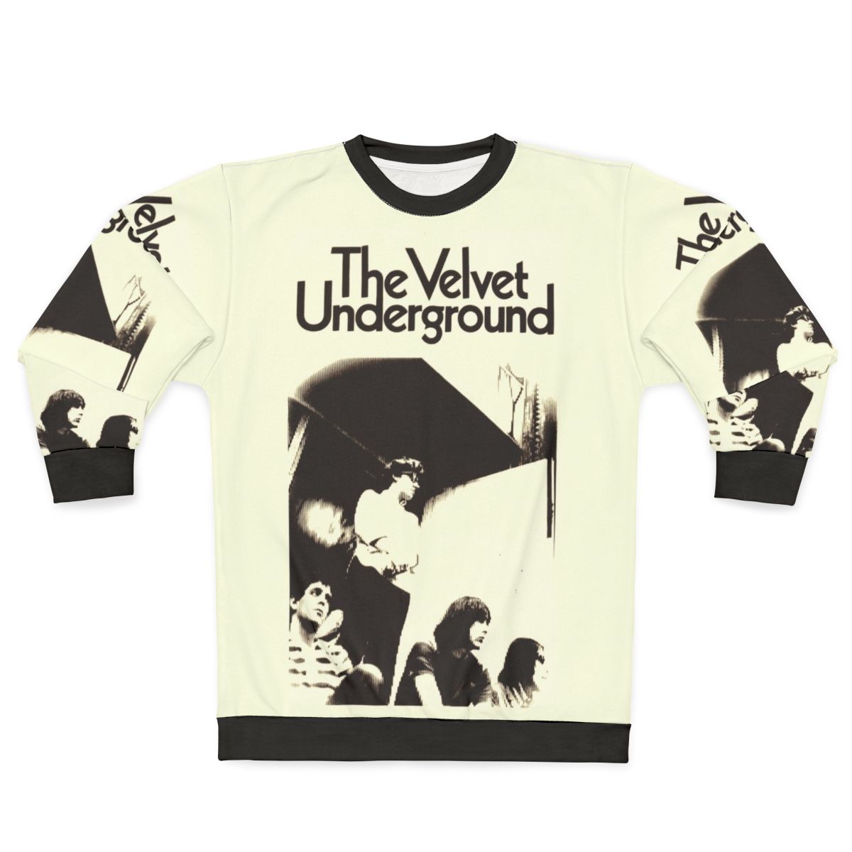 Vintage Velvet Sweatshirt with Musical Influences