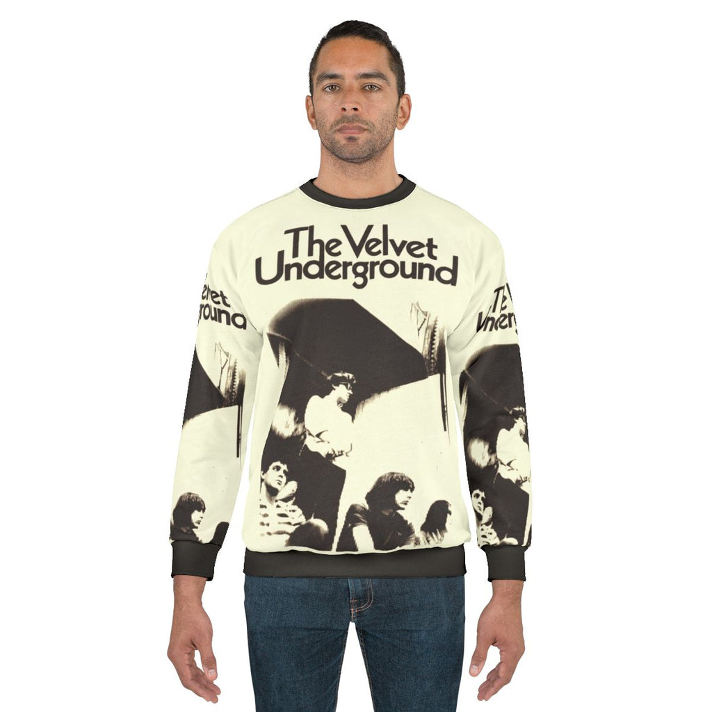 Vintage Velvet Sweatshirt with Musical Influences
