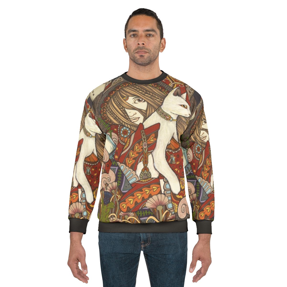 Visionary Tarot Sweatshirt with Magical Symbols