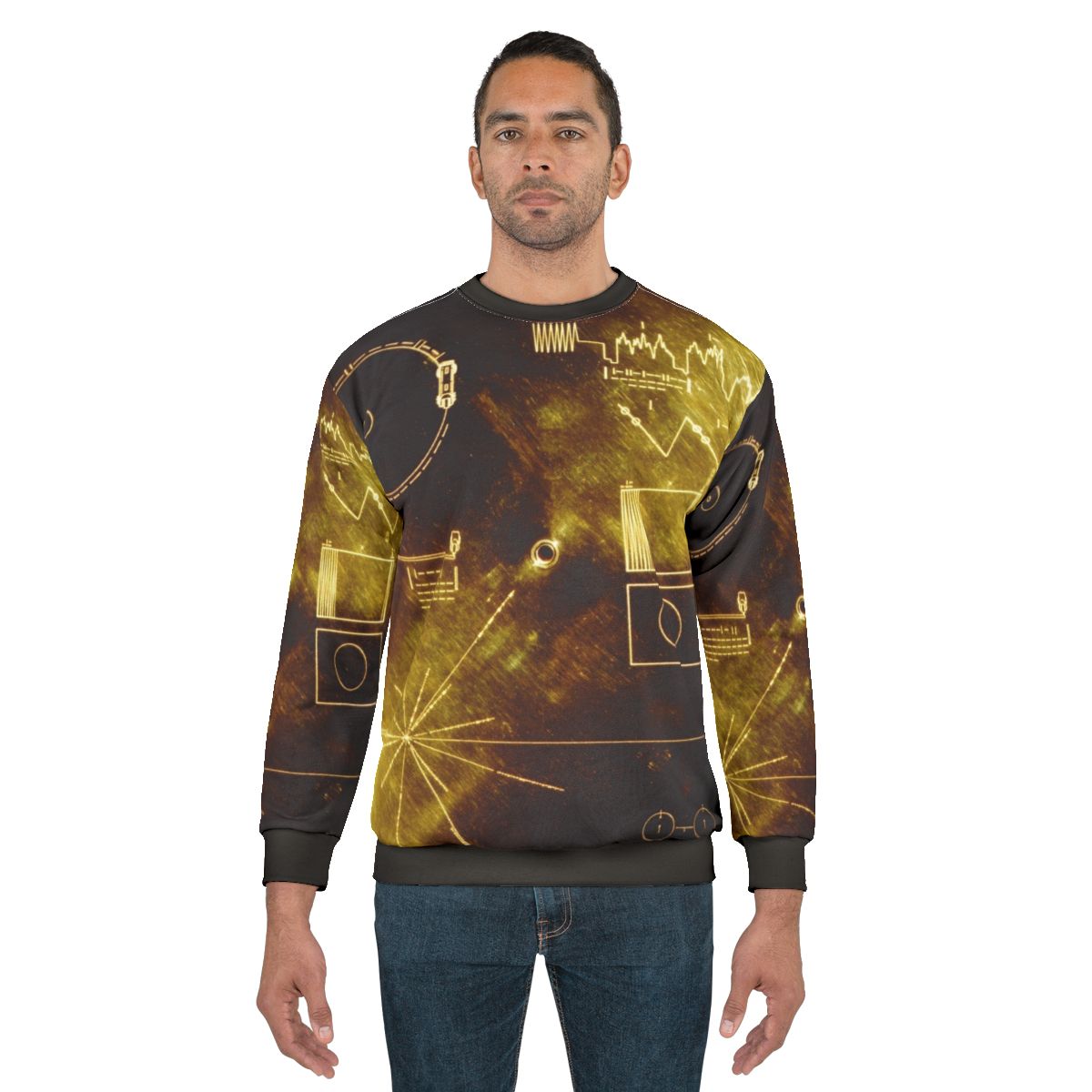 Voyager Golden Record sweatshirt featuring the iconic golden record design