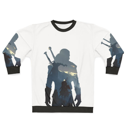 The Wild Hunt Sweatshirt featuring characters from the Witcher video game series