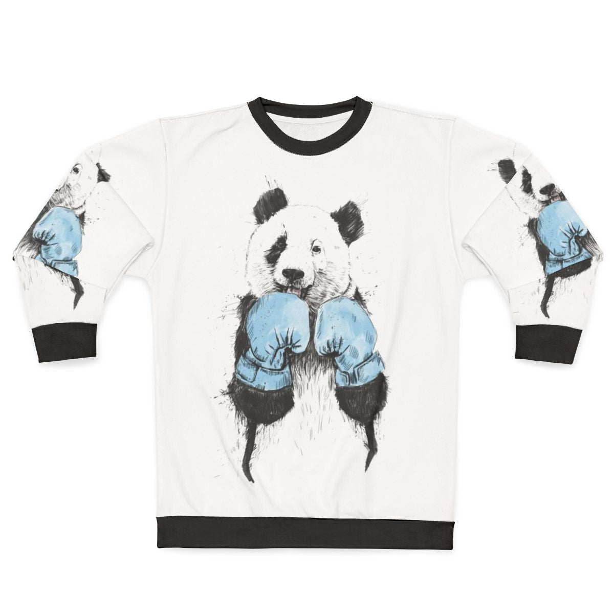 Panda boxer sweatshirt with funny animal fighter graphic