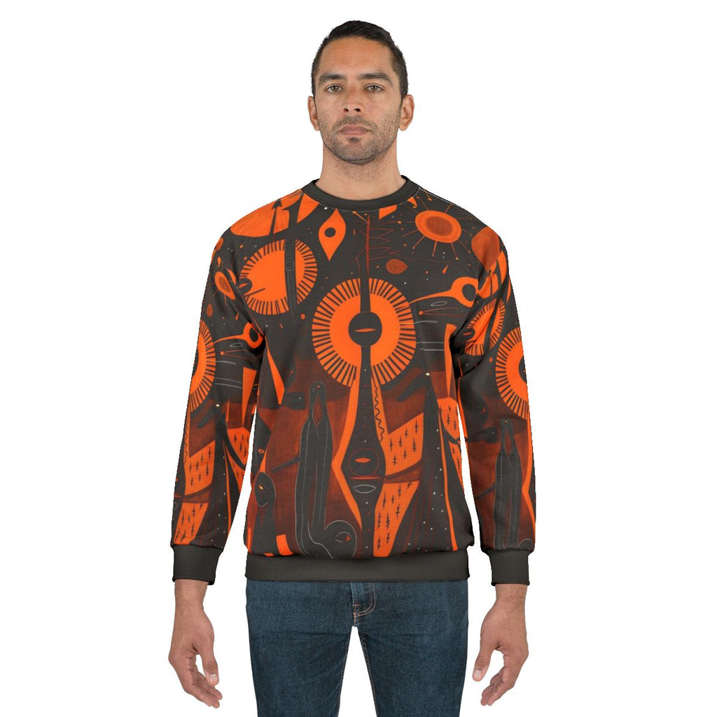 Them Suns Have Eyes Gods Animals And Us Sweatshirt with Woodcut Native American Design