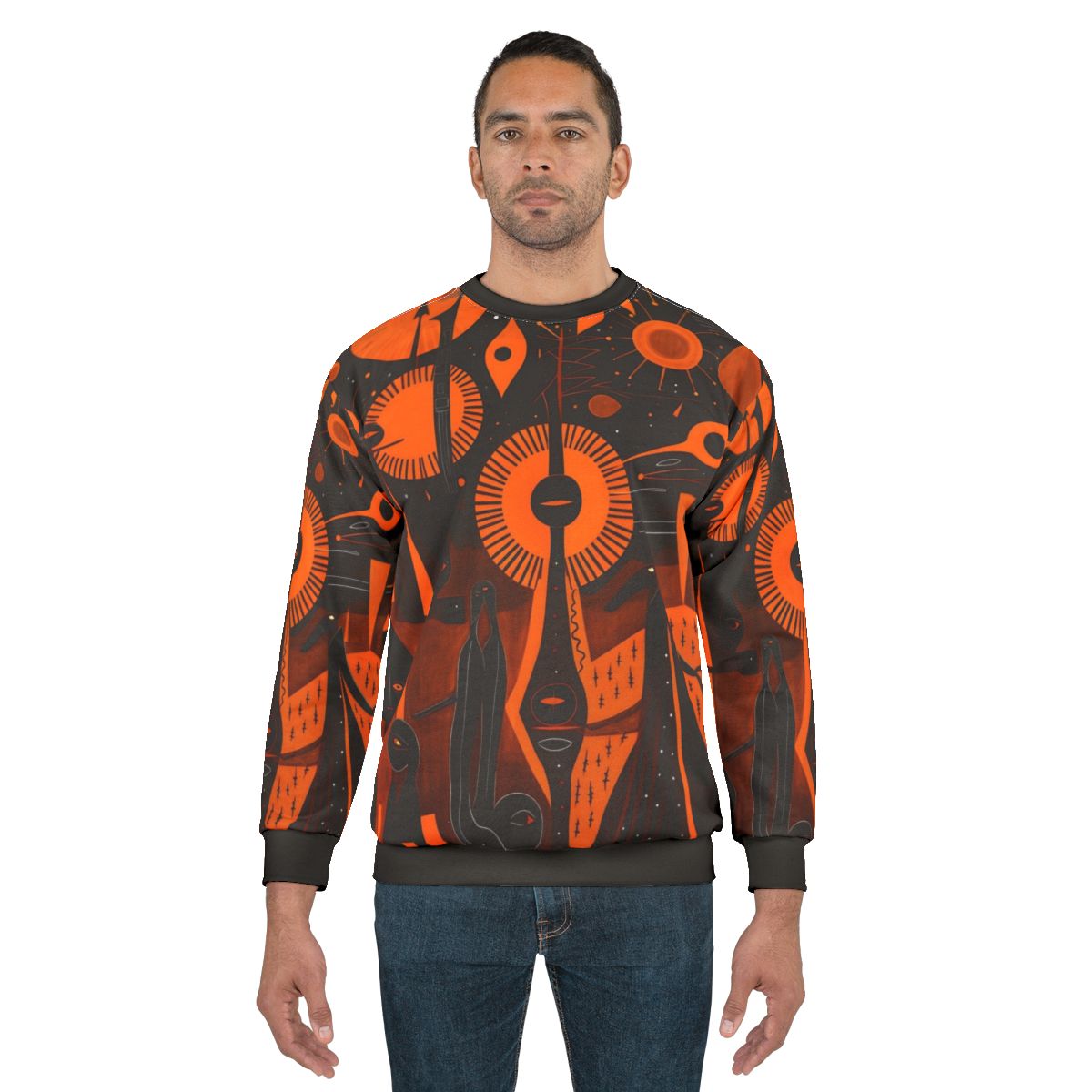 Them Suns Have Eyes Gods Animals And Us Sweatshirt with Woodcut Native American Design