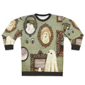 Vintage ghost themed sweatshirt with portrait gallery design