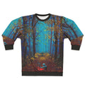 "There You Are" space-themed sweatshirt with astronaut and surreal nature imagery