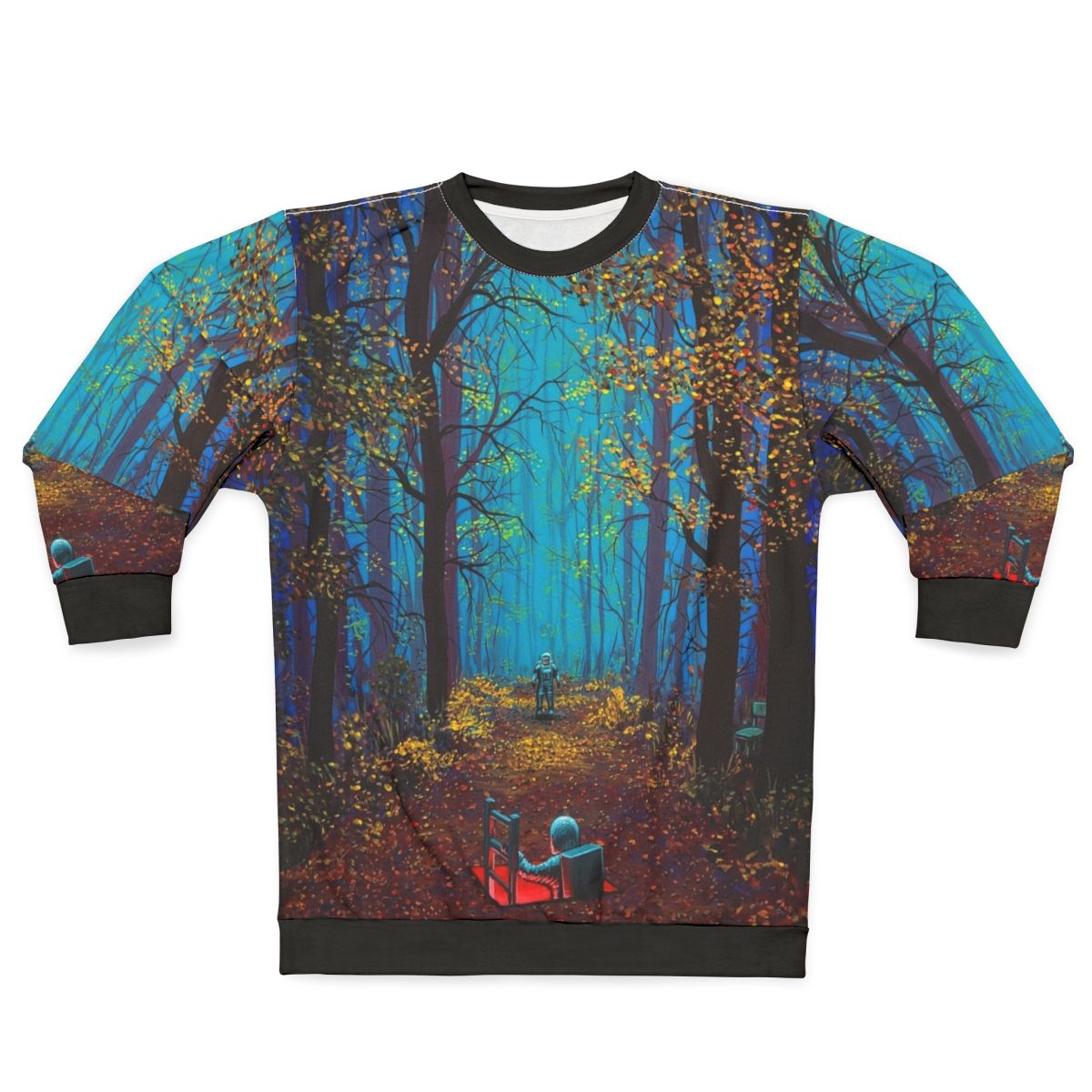 "There You Are" space-themed sweatshirt with astronaut and surreal nature imagery